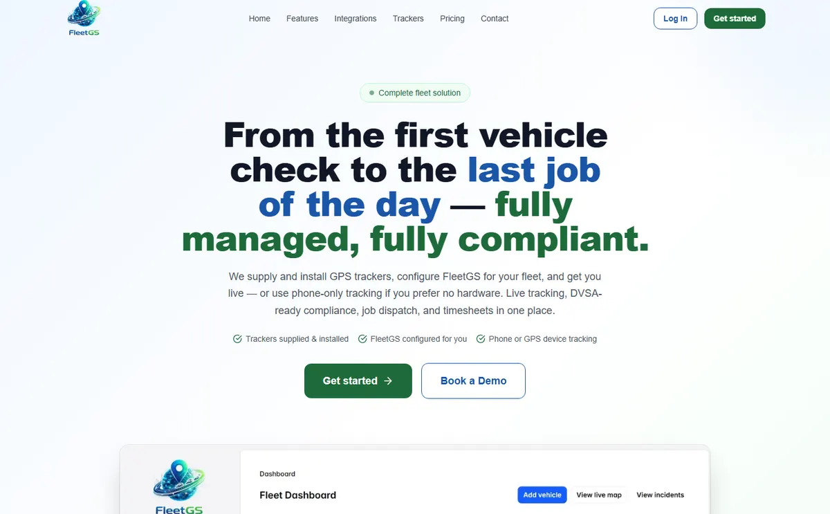 FleetGS website
